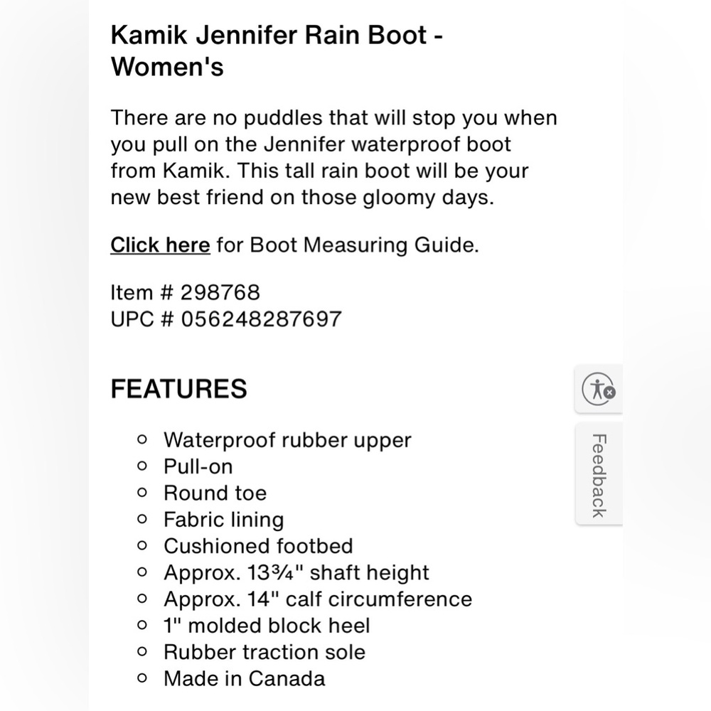 Rain Boots with Buckle kamik gray rainboots size 6 Kamik Jennifer Rain Boot - Picture 8 of 8